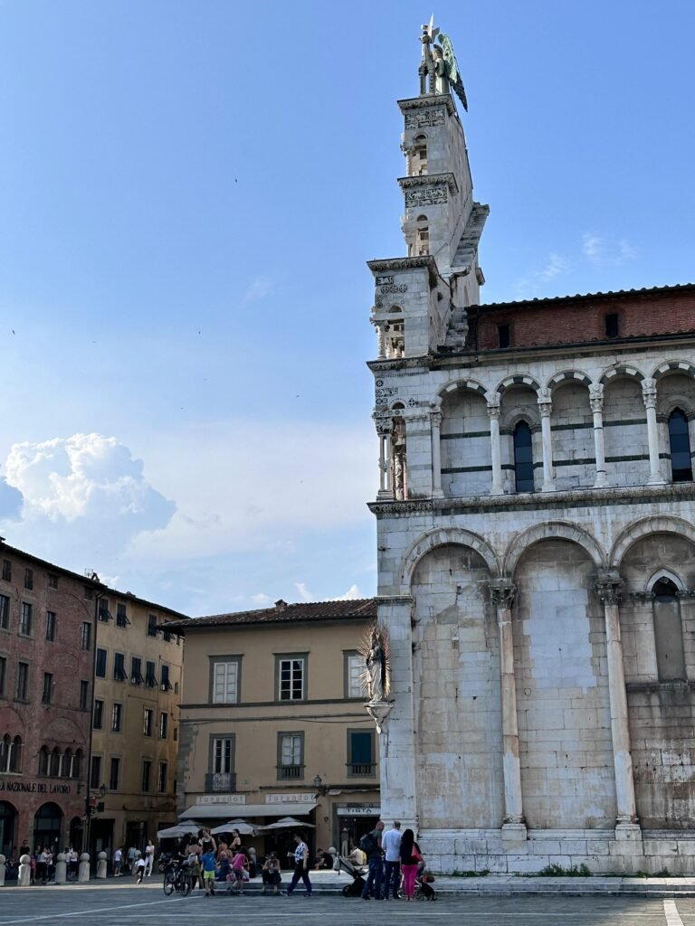 Discover the stunning San Michele in Foro church with its intricate Romanesque architecture in Lucca, Italy.