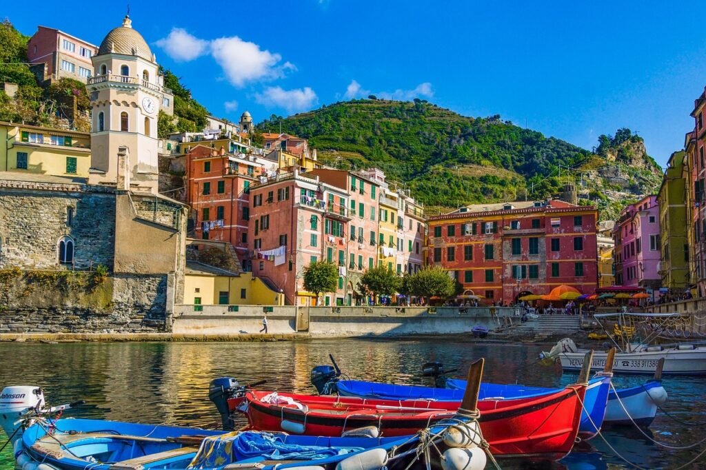 italy, sea, nature, boats, houses, cinque terre, mediterranean, liguria, port, architecture, village